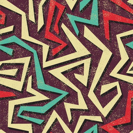 Absract graffiti seamless pattern. Vector illustration. Grunge effect can be cleaned easily.のイラスト素材