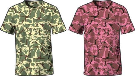 Men's Military Shirts front view template. Vector illustrationのイラスト素材