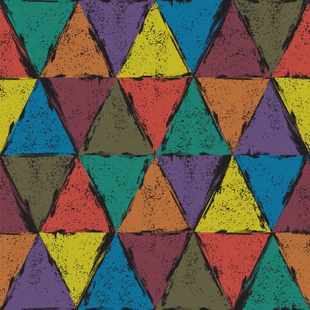 Seamless triangle grunge pattern background. Vector illustration.のイラスト素材