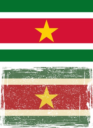 Suriname grunge flag illustration  Grunge effect can be cleaned easily のイラスト素材
