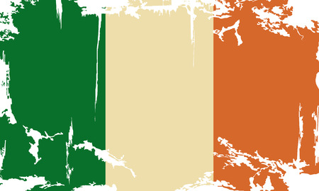 Irish grunge flag. Vector illustration. Grunge effect can be cleaned easily.のイラスト素材
