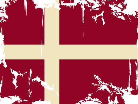 Denmark grunge flag. Vector illustration. Grunge effect can be cleaned easily.のイラスト素材
