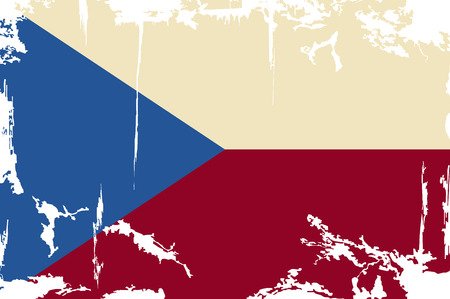 Czech Republic grunge flag. Vector illustration. Grunge effect can be cleaned easily.のイラスト素材
