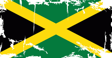 Jamaican grunge flag. Vector illustration. Grunge effect can be cleaned easily.のイラスト素材