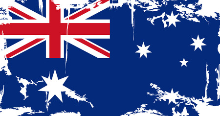 Australian grunge flag. Vector illustration. Grunge effect can be cleaned easily.のイラスト素材