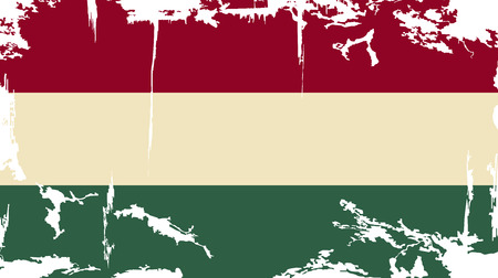 Hungarian grunge flag  Vector illustration  Grunge effect can be cleaned easily のイラスト素材