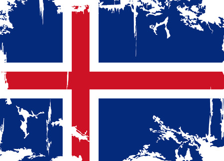 Icelandic grunge flag  Vector illustration  Grunge effect can be cleaned easily のイラスト素材