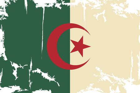 Algerian grunge flag  Vector illustration  Grunge effect can be cleaned easily のイラスト素材