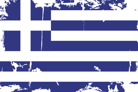 Greek grunge flag  Vector illustration  Grunge effect can be cleaned easily のイラスト素材