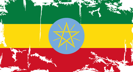 Ethiopia grunge flag  Vector illustration  Grunge effect can be cleaned easily のイラスト素材