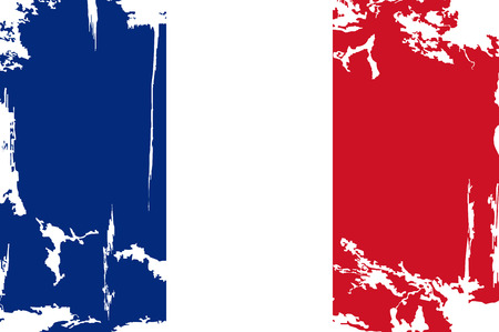 French grunge flag. Vector illustration. Grunge effect can be cleaned easily.のイラスト素材