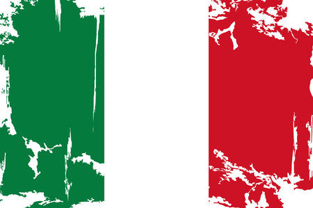 Italian grunge flag. Vector illustration. Grunge effect can be cleaned easily.のイラスト素材