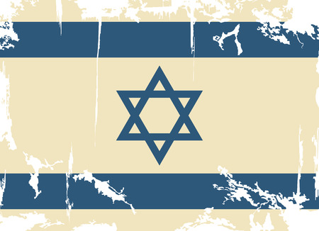Israeli grunge flag. Vector illustration. Grunge effect can be cleaned easily.のイラスト素材