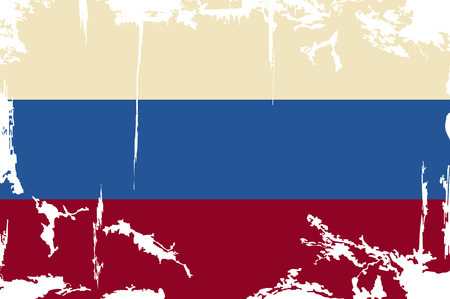 Russian grunge flag. Vector illustration. Grunge effect can be cleaned easily.のイラスト素材