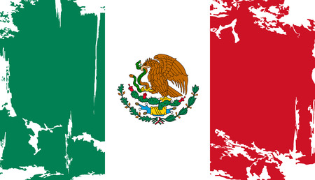 Mexican grunge flag. Vector illustration. Grunge effect can be cleaned easily.のイラスト素材
