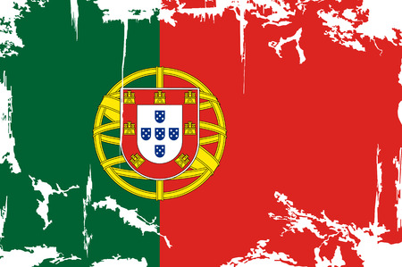 Portuguese grunge flag. Vector illustration. Grunge effect can be cleaned easily.のイラスト素材
