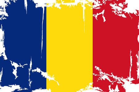 Romanian grunge flag. Vector illustration. Grunge effect can be cleaned easily.のイラスト素材