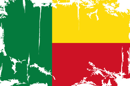 Benin grunge flag. Vector illustration. Grunge effect can be cleaned easily.のイラスト素材