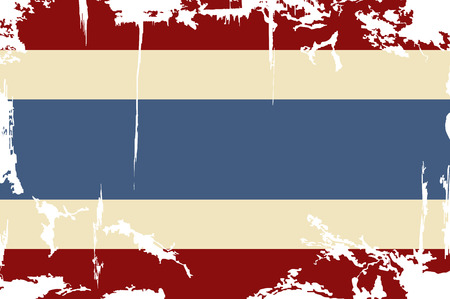 Thai grunge flag. Vector illustration. Grunge effect can be cleaned easily.のイラスト素材
