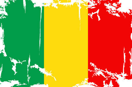 Malian grunge flag. Vector illustration. Grunge effect can be cleaned easily.のイラスト素材