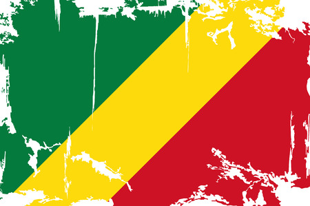 Congo grunge flag. Vector illustration. Grunge effect can be cleaned easily.のイラスト素材