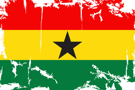 Ghana grunge flag. Vector illustration. Grunge effect can be cleaned easily.のイラスト素材