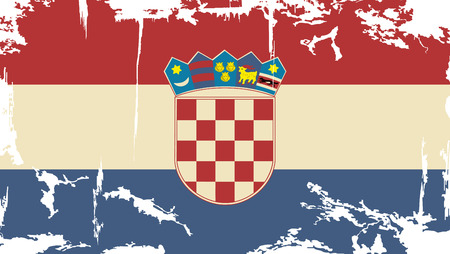 Croatian grunge flag. Vector illustration. Grunge effect can be cleaned easily.のイラスト素材