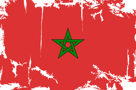 Moroccan grunge flag. Vector illustration. Grunge effect can be cleaned easily.のイラスト素材