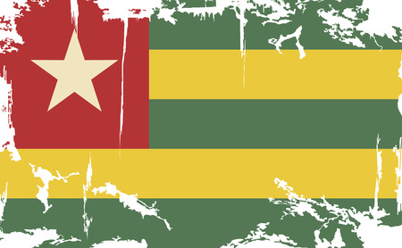 Togo grunge flag. Vector illustration. Grunge effect can be cleaned easily.のイラスト素材