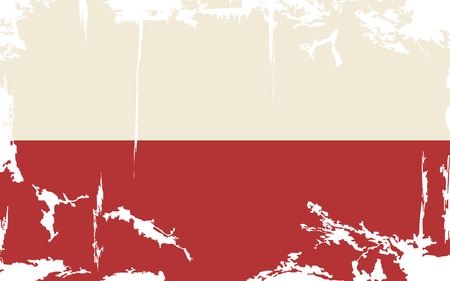 Polish grunge flag. のイラスト素材