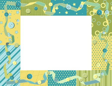 Baby frame or card with ribbon and buttons.のイラスト素材