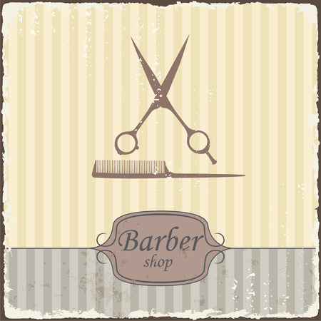 Barber shop vintage retro typography  Vectorのイラスト素材