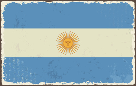 Argentine grunge flag. Vector illustration. Grunge effect can be cleaned easily.のイラスト素材