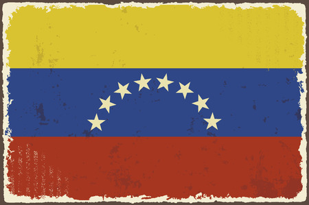 Venezuelan grunge flag. Vector illustration. Grunge effect can be cleaned easily.のイラスト素材