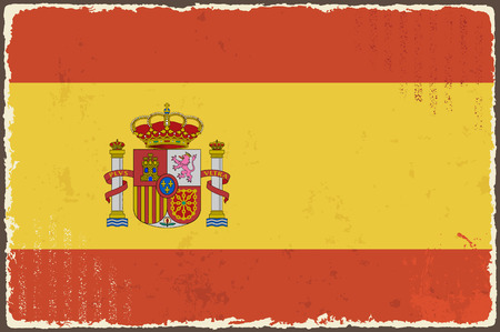 Spanish grunge flag. Vector illustration. Grunge effect can be cleaned easily.のイラスト素材