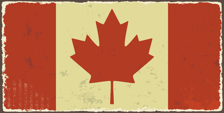 Canadian grunge flag. Vector illustration. Grunge effect can be cleaned easily.のイラスト素材
