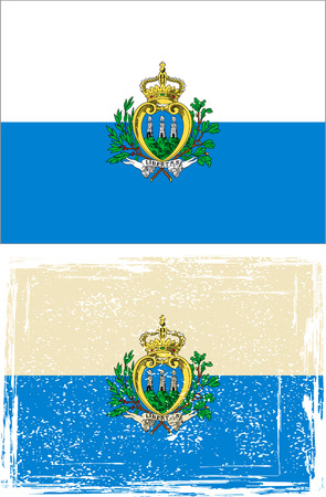 San Marino grunge flag. Vector illustration. Grunge effect can be cleaned easily.のイラスト素材