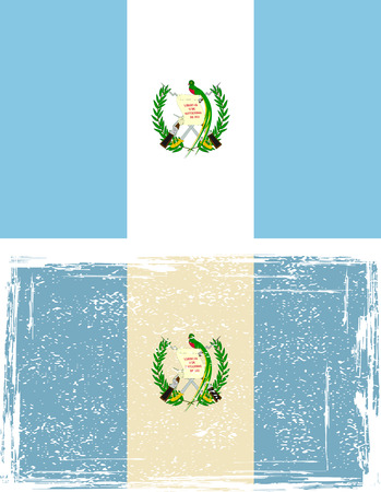 Guatemala grunge flag. Vector illustration. Grunge effect can be cleaned easily.のイラスト素材