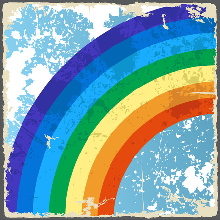 Abstract grunge background with rainbow. Vector illustration.のイラスト素材