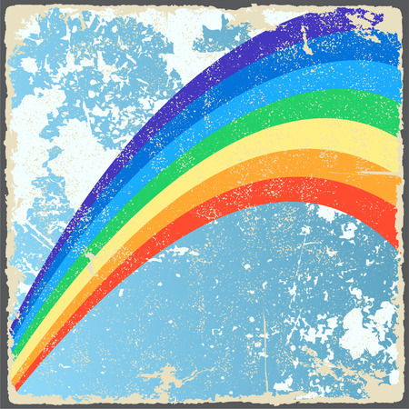 Abstract grunge background with rainbow. Vector illustration.のイラスト素材