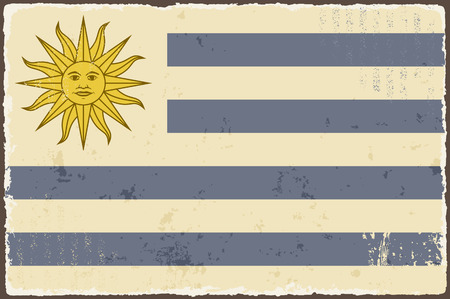 Uruguayan grunge flag. Vector illustration. Grunge effect can be cleaned easily.のイラスト素材