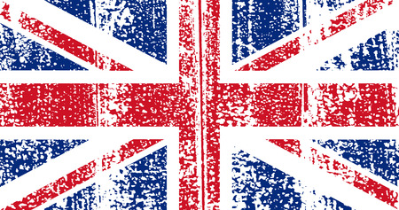 British grunge flag. Vector illustration. Grunge effect can be cleaned easily.のイラスト素材