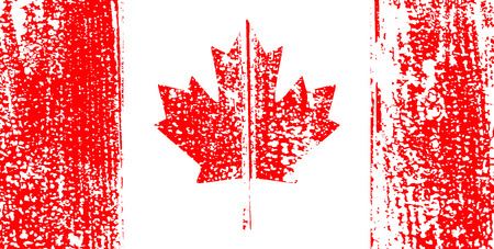 Canadian grunge flag. Vector illustration. Grunge effect can be cleaned easily.のイラスト素材