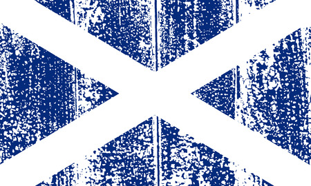 Scottish grunge flag. Vector illustration. Grunge effect can be cleaned easily.のイラスト素材