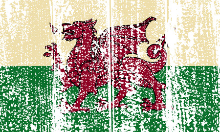 Welsh grunge flag. Vector illustration. Grunge effect can be cleaned easily.のイラスト素材