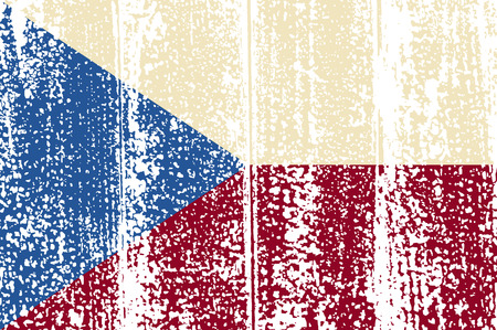 Czech Republic grunge flag. Vector illustration. Grunge effect can be cleaned easily.のイラスト素材