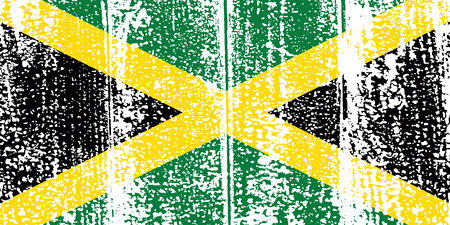 Jamaican grunge flag. Vector illustration. Grunge effect can be cleaned easily.のイラスト素材