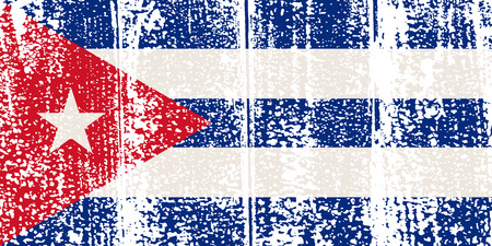 Cuban grunge flag. Vector illustration. Grunge effect can be cleaned easily.のイラスト素材