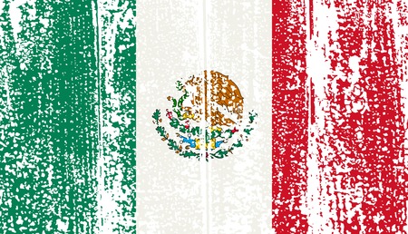 Mexican grunge flag. Vector illustration. Grunge effect can be cleaned easily.のイラスト素材