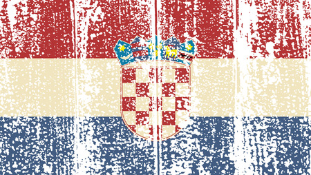 Croatian grunge flag. Vector illustration. Grunge effect can be cleaned easilyのイラスト素材